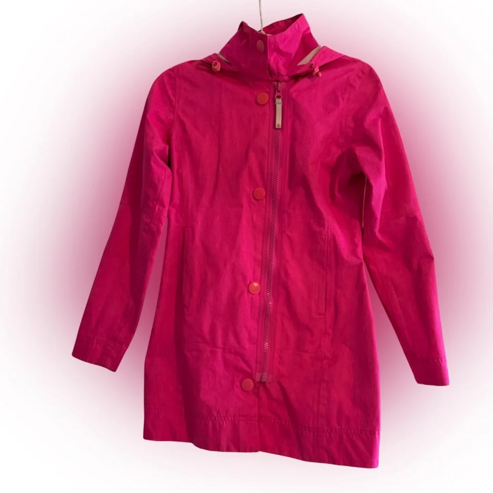 MPG Mondetta Performance Long Hooded Rain Jacket Hot Pink Small